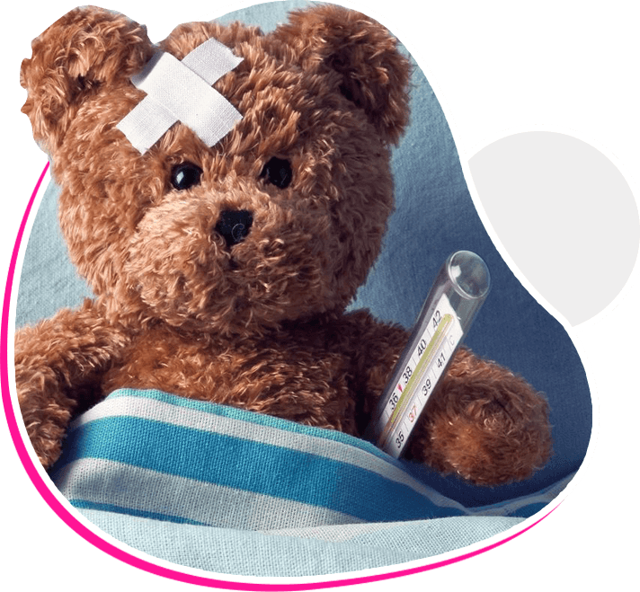 Teddy bear with bandage on head